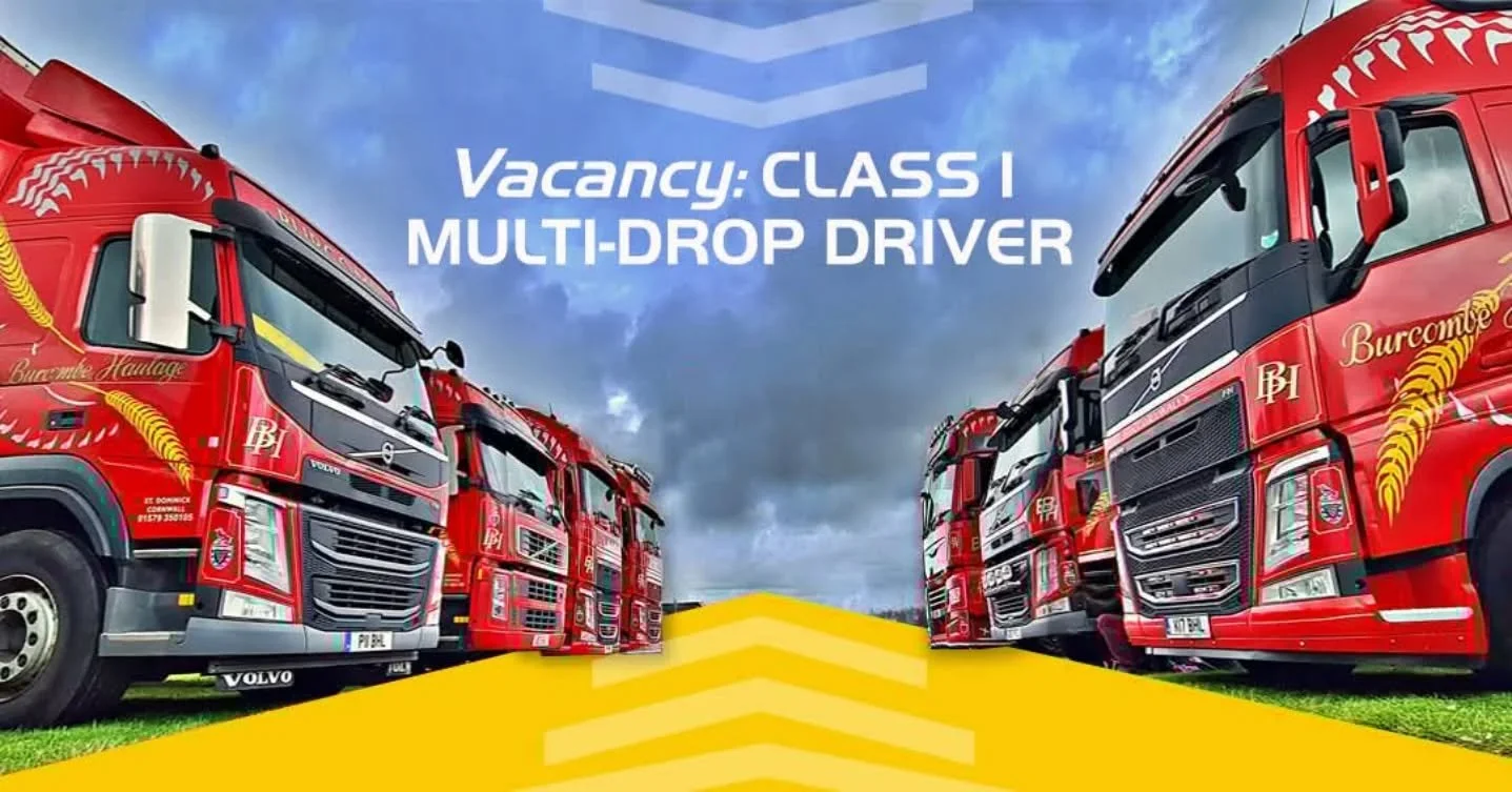 Burcombe Haulage are looking for an enthusiastic and hard working Class 1 multi-drop driver to join our team, operating from Saltash.

For more details: https://www.burcombehaulage.co.uk/careers
#careers #jobs #southwestjobs #hgvjobs #saltash #cornwa