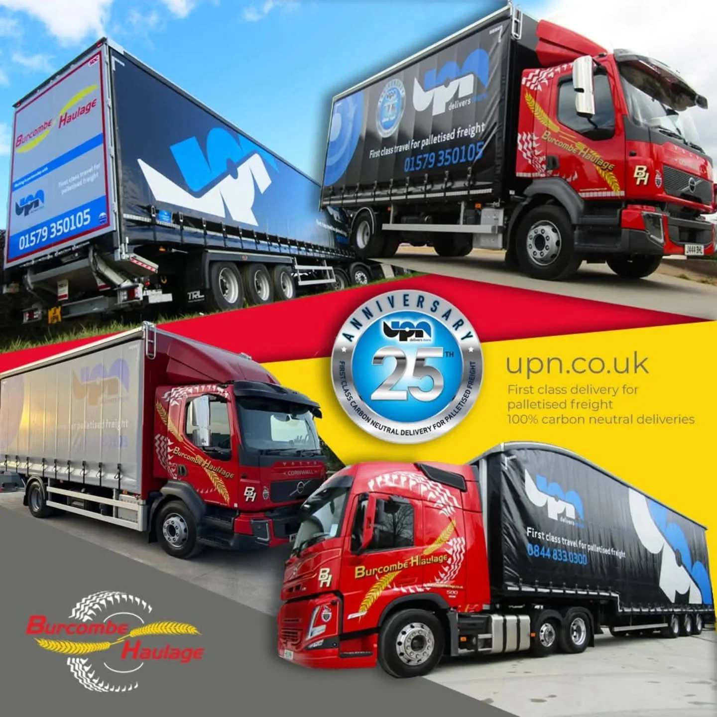 Burcombe Haulage wishes UPN a very happy 25th anniversary! 🎉 

As a member of their nationwide membership of regional hauliers, we have been working with UPN for just over 3 years. They have built a reputation on operational excellence, innovation, 