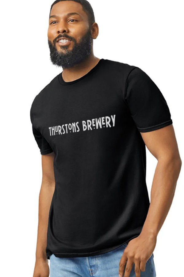 Thurstons Brewery Black T-Shirt Front on model.jpg