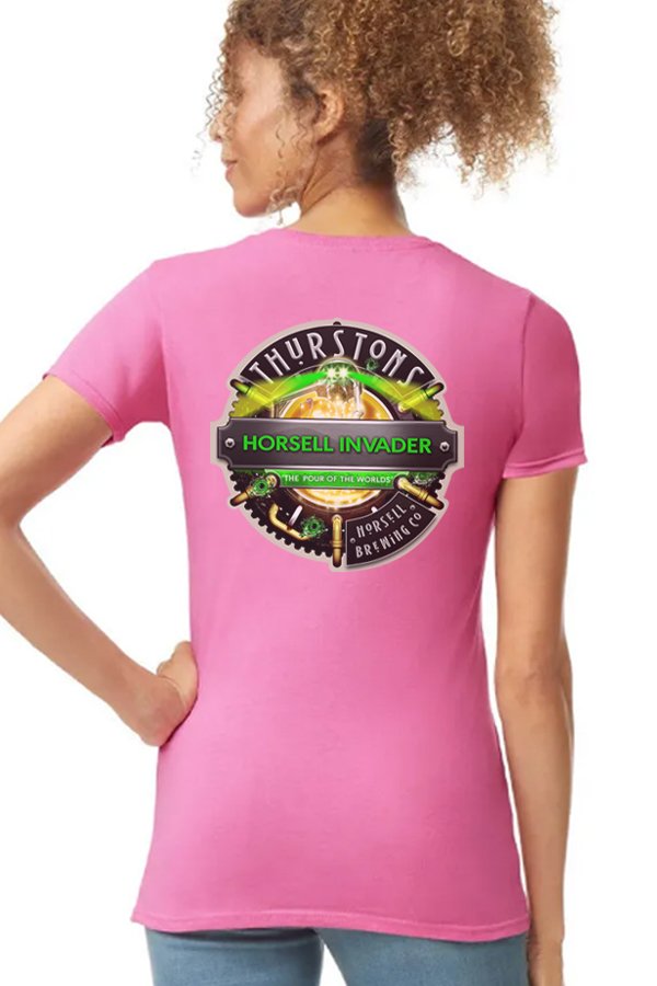 Thurstons Brewery Ladies Alelea T-Shirt Back on model Invader.jpg
