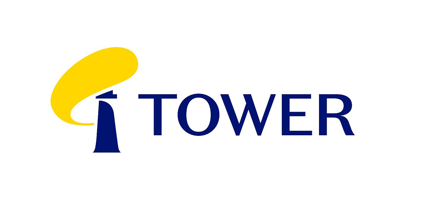 Logo with stylized yellow and blue tower and the word 'TOWER' in blue text.