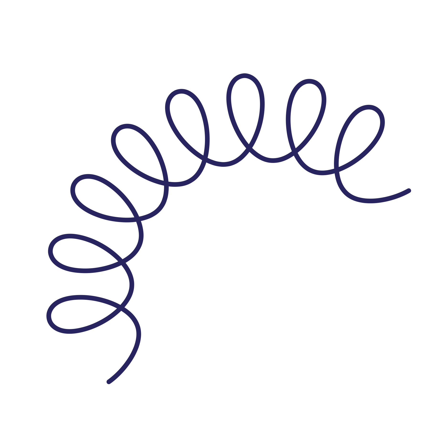 A dark blue squiggly line on a black background.