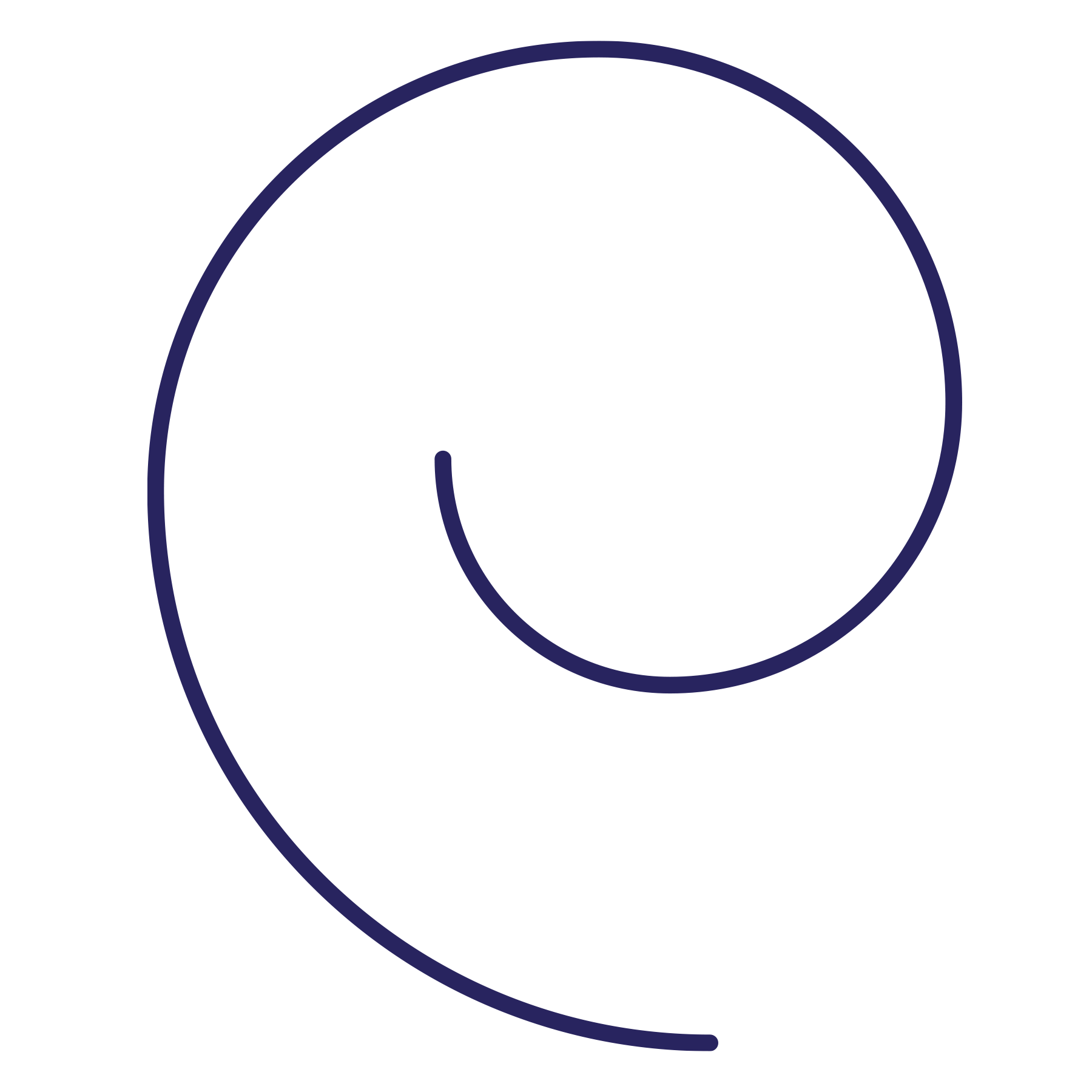 A digital illustration of a dark blue outline of a puppy on a black background.
