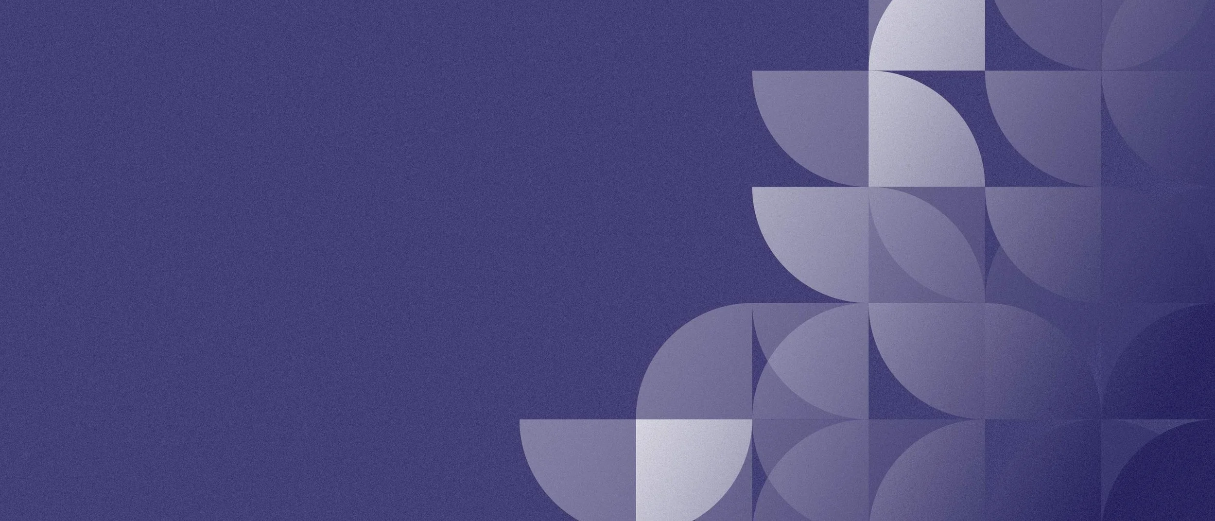 Abstract geometric pattern with curved shapes in shades of purple and white on a purple background.