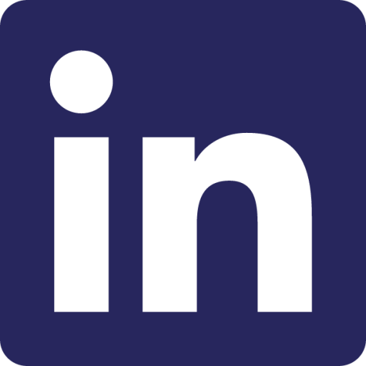 LinkedIn logo with dark blue background and black text