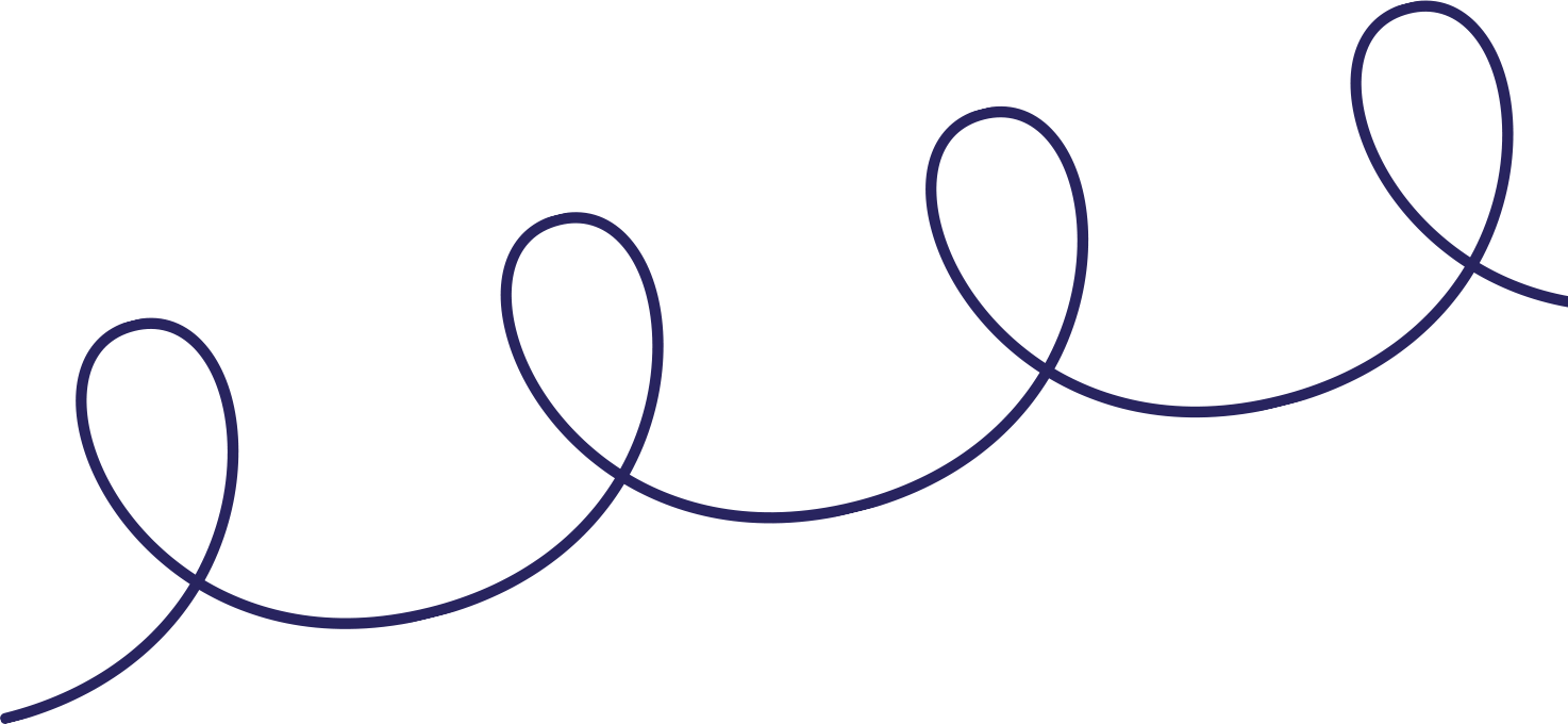A black line with a looping, flowing design on a transparent background.