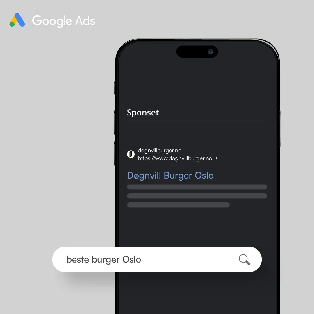 en mobil som viser et resultat på et google søk
