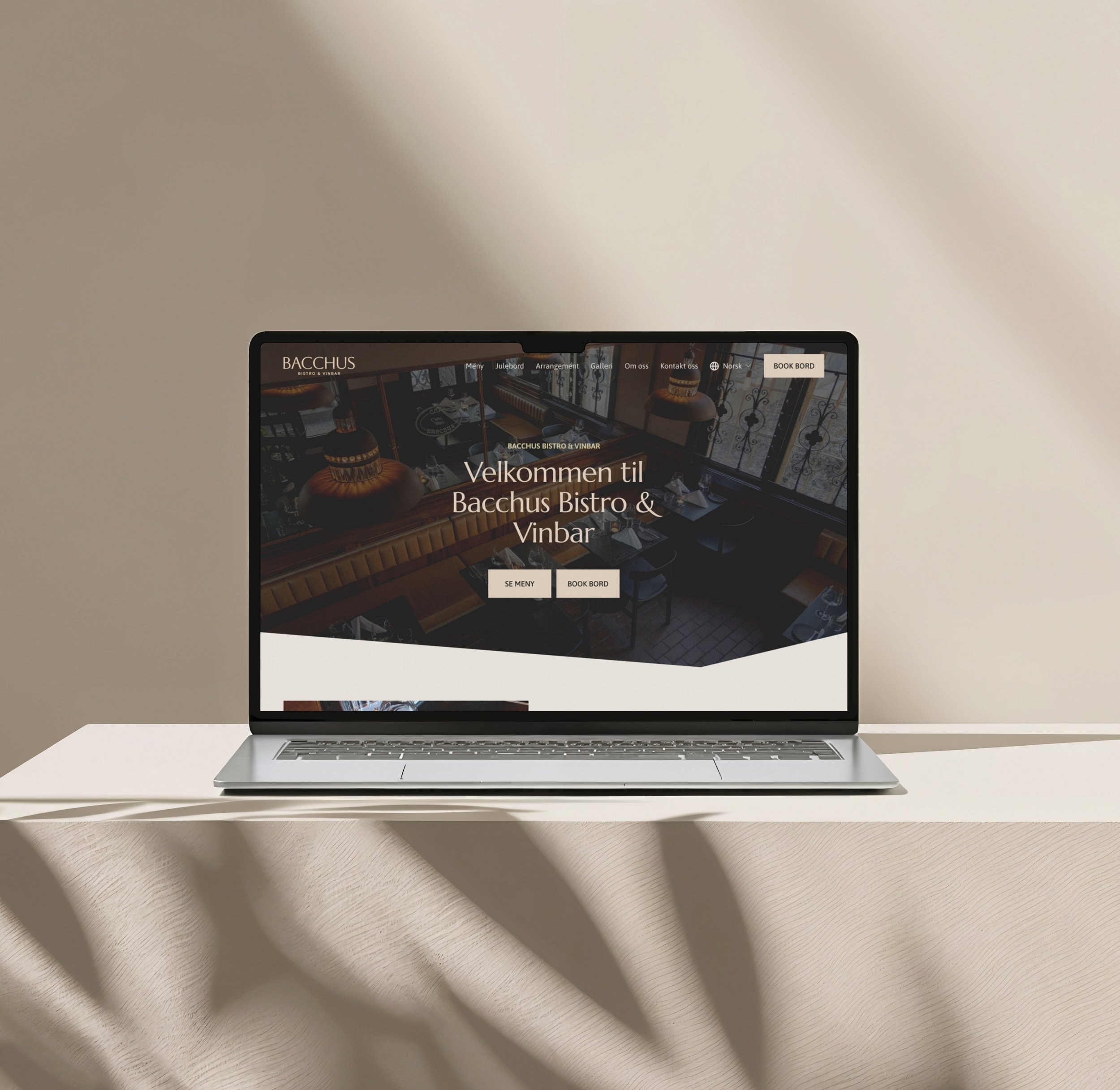 Bilde av Bacchus nettside - laptop