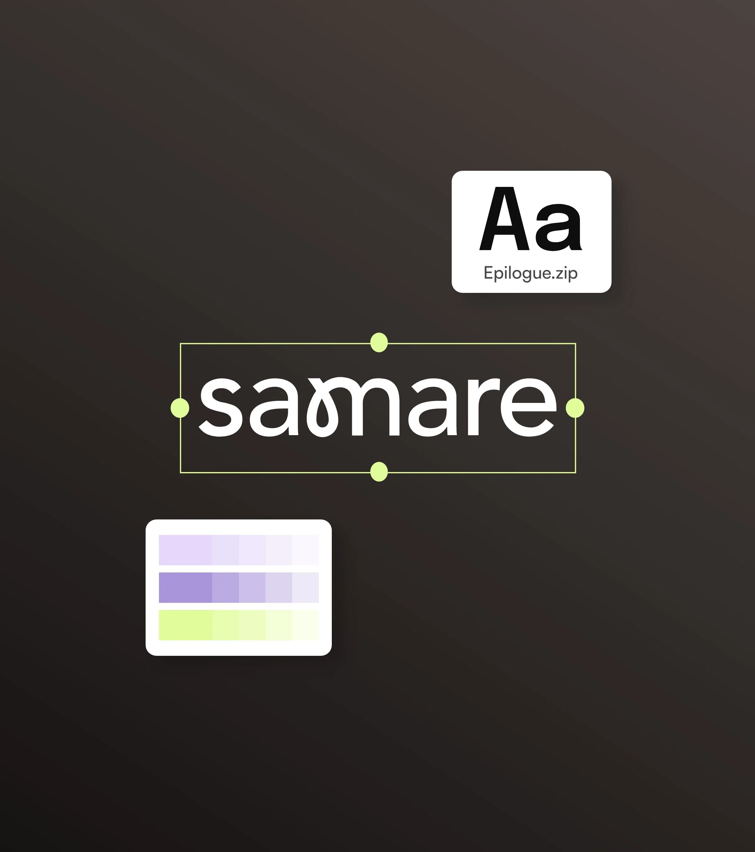 Bilde av en illustrasjon som viser samare-logoen, fargepalett og font