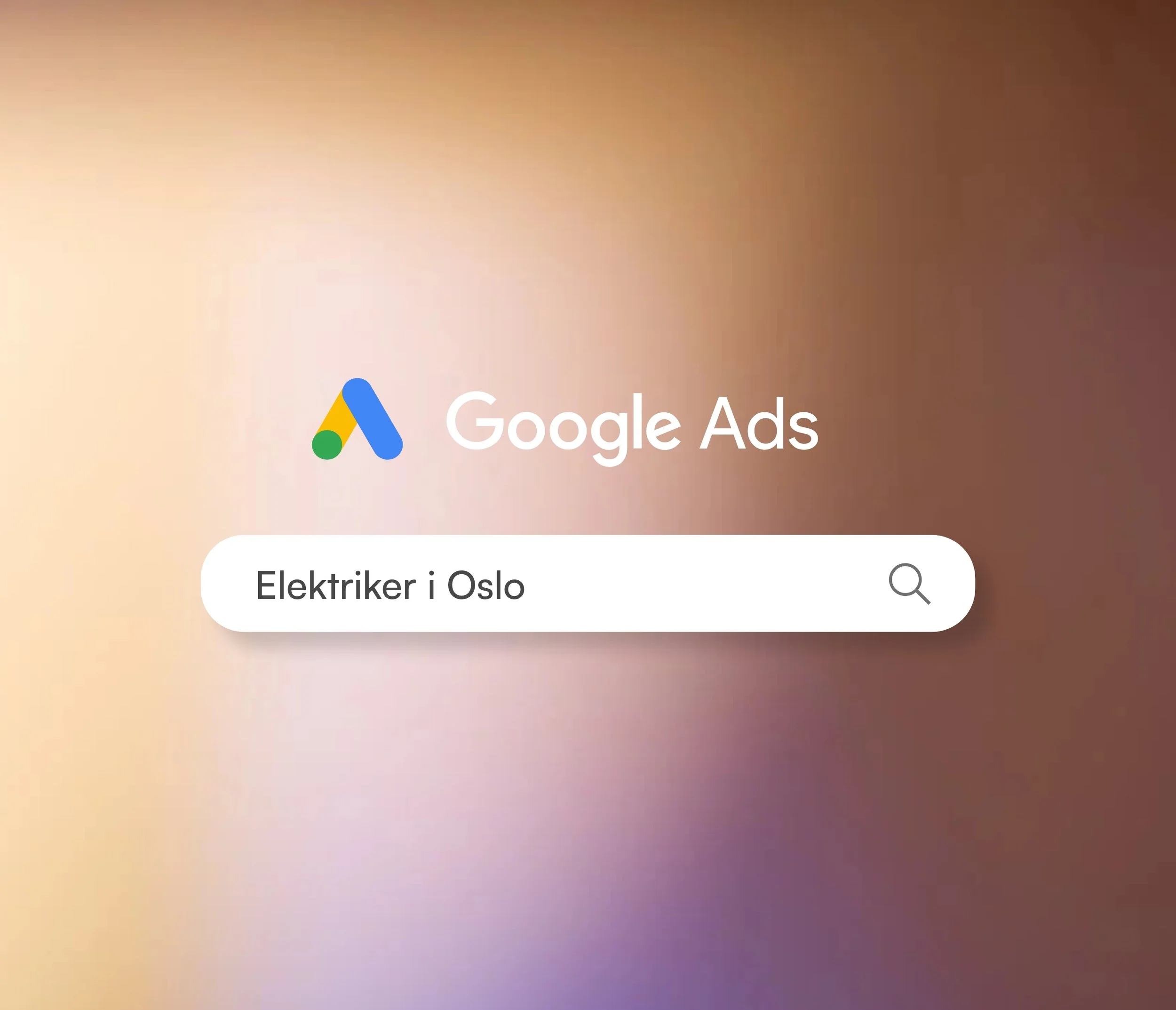 Illustrasjon av google søkefeltet med søkeord: elektriker oslo - google ads