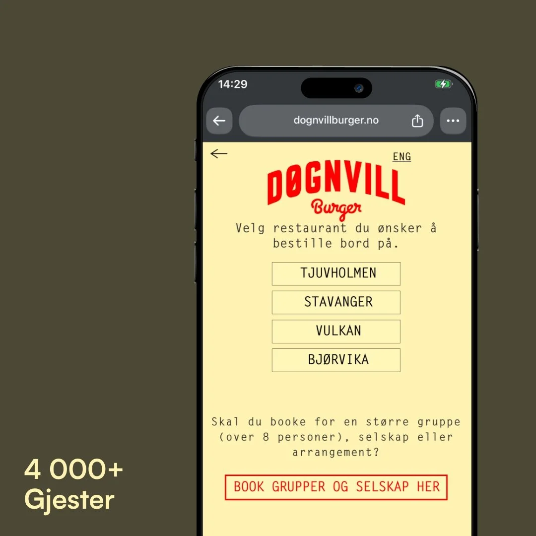 en mobil som viser en booking-side