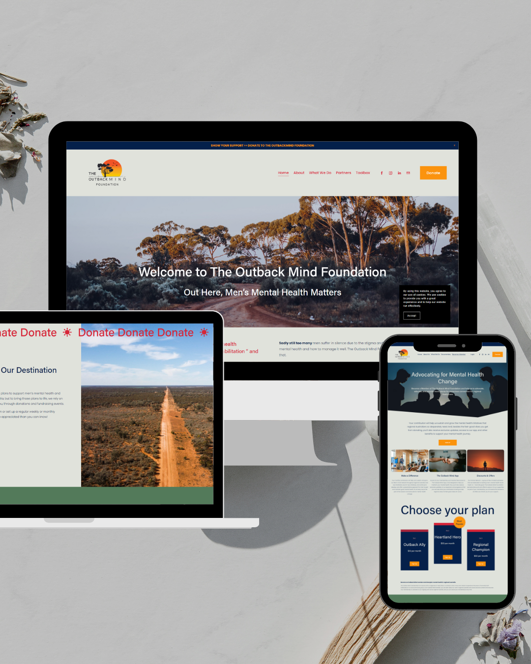 The Outback Mind Foundation | Branding + Squarespace Website