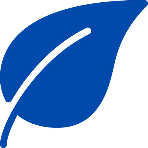 Blue feather logo on a black background.