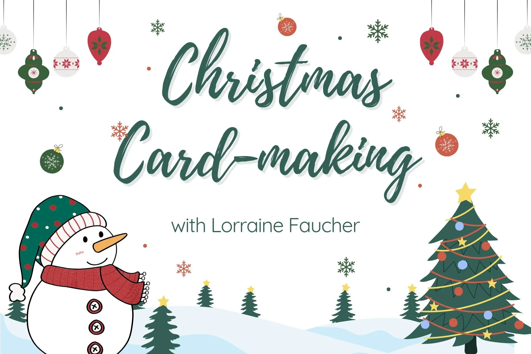 Christmas card-making with Lorraine