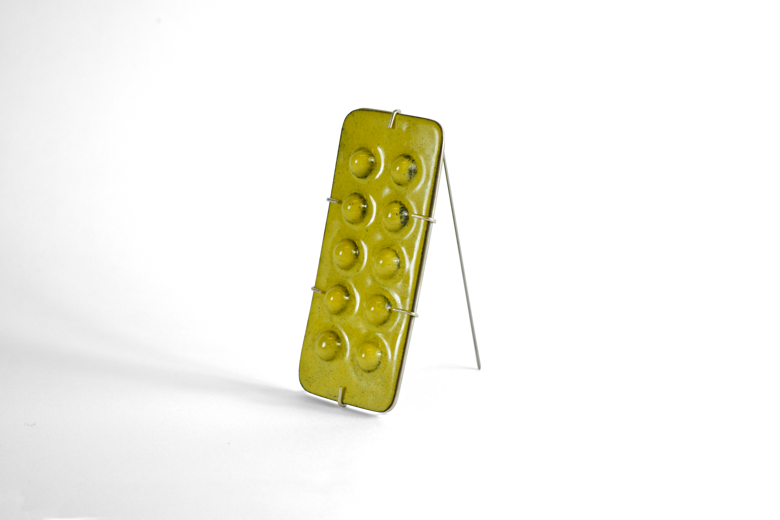 20mg: Brooch - Copper, Sterling Silver, Vitreous Enamel, Stainless Steel (Brooch Pin), 85mm x 35mm x 8mm