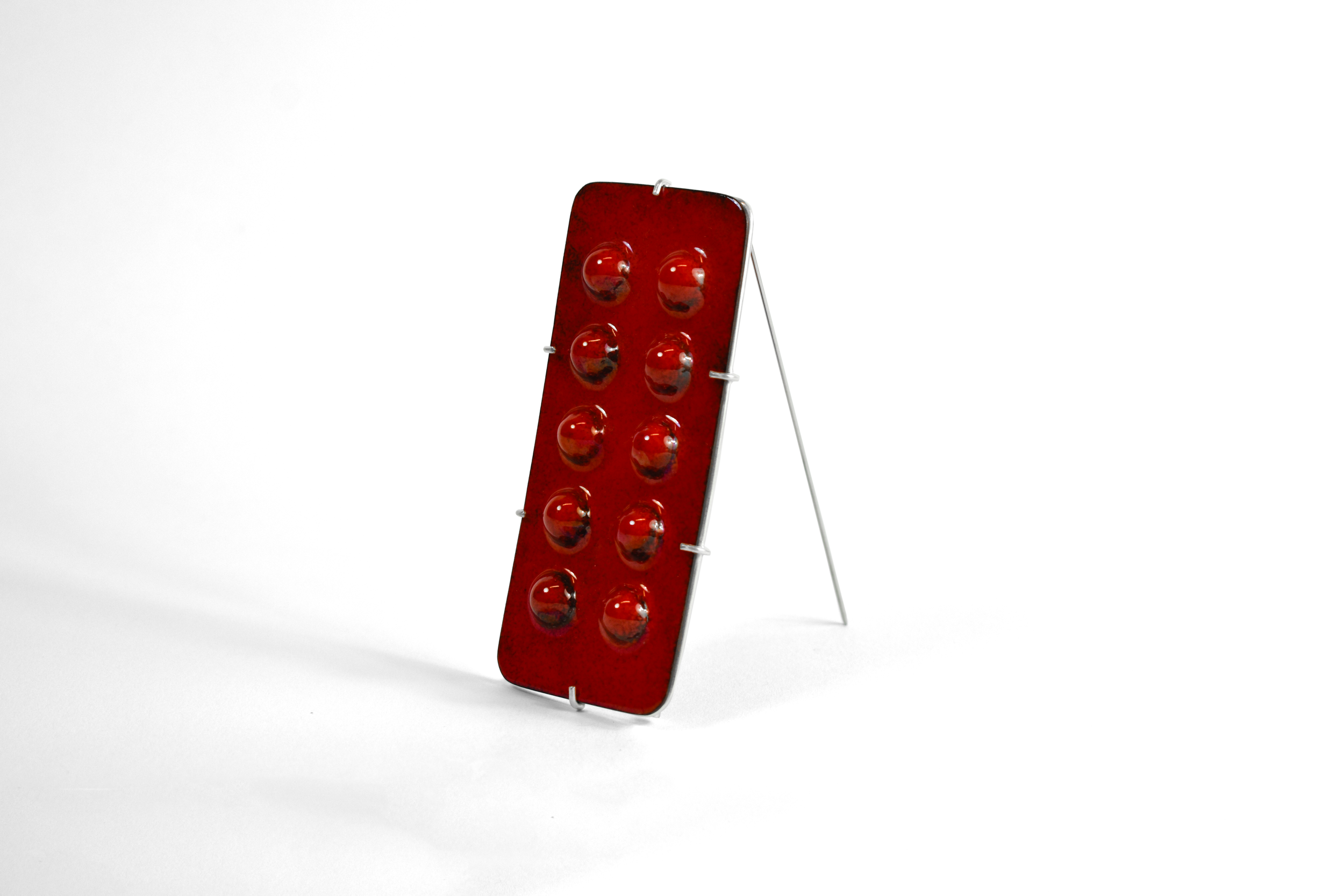 19mg: Brooch - Copper, Sterling Silver, Vitreous Enamel, Stainless Steel (Brooch Pin), 85mm x 35mm x 8mm