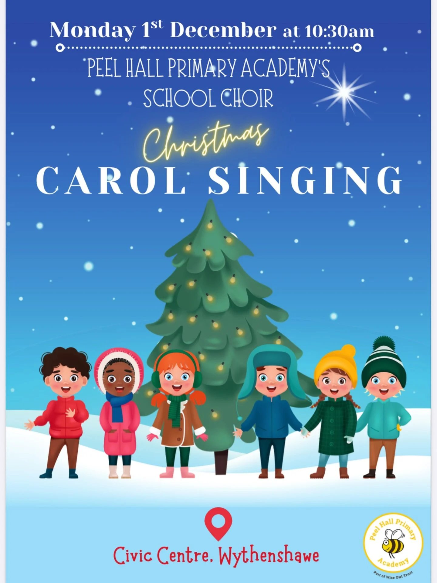Wythenshawe Civic Centre this coming Monday at 10.30am, our awesome tutor Harry and our fabulous students at Peel Hall Primary School will be kicking off the festive spirit. Perfect spot to grab a Costa and enjoy ☕️ 🎶

@wythenshawecivic @wythenshawe