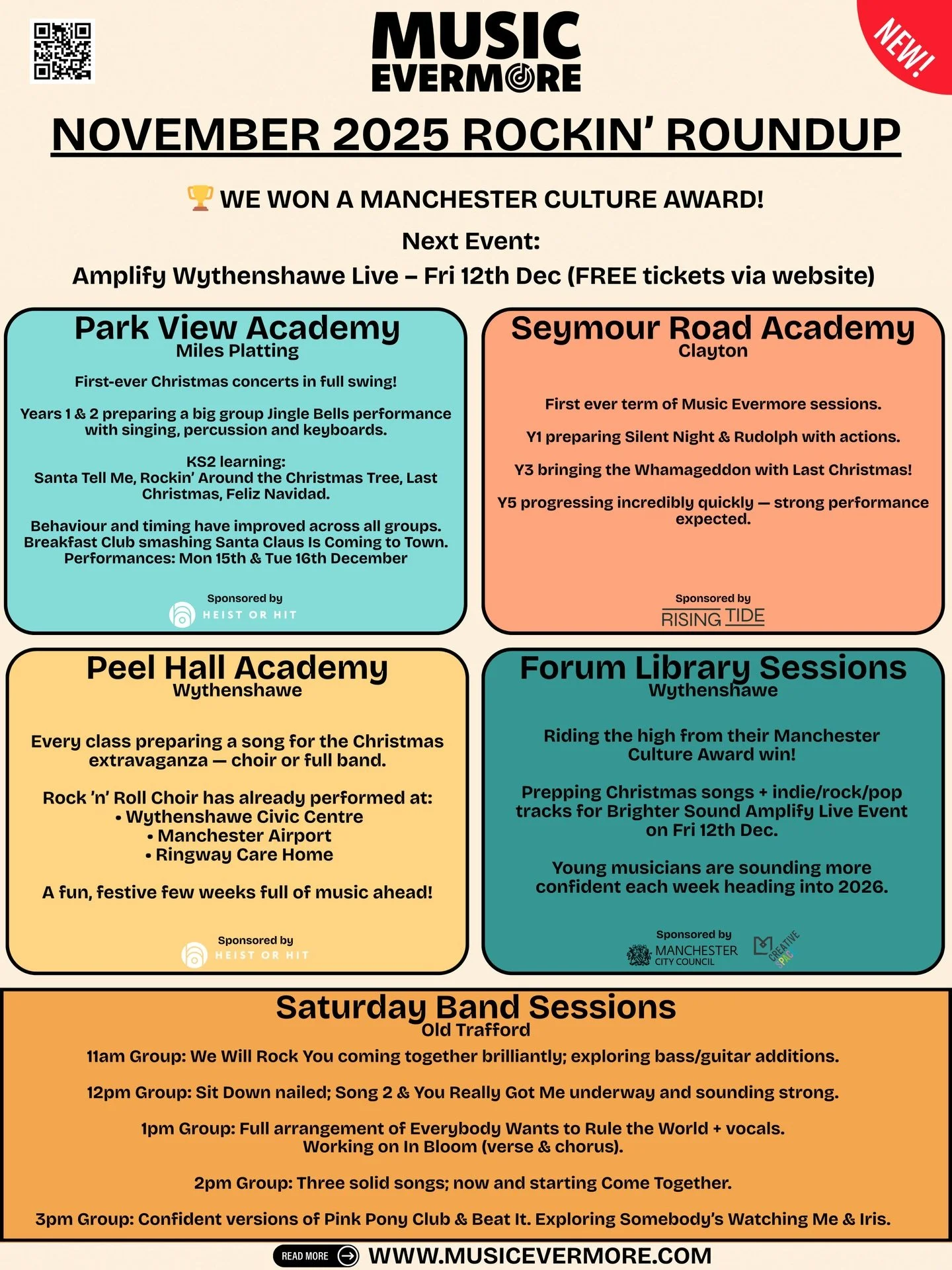 Extra extra, read all about it 🗞️ the November 25 edition of our Rockin&rsquo; Roundup is up now. Read more: www.musicevermore.com/blog