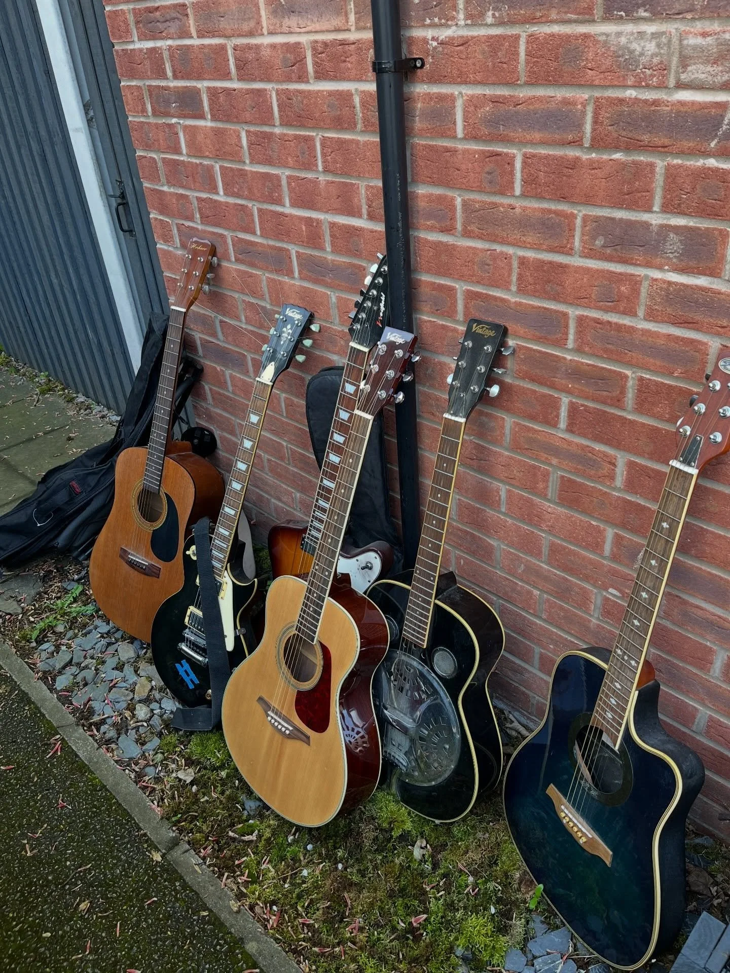Massive thank you to @conradankers and his dad for the instrument donation! We can&rsquo;t wait to get this haul cleaned up, tuned up and put into action amongst all of our projects and schools! Massive Jack Black salutes to you, Conrad and Ian 🫡 🤘