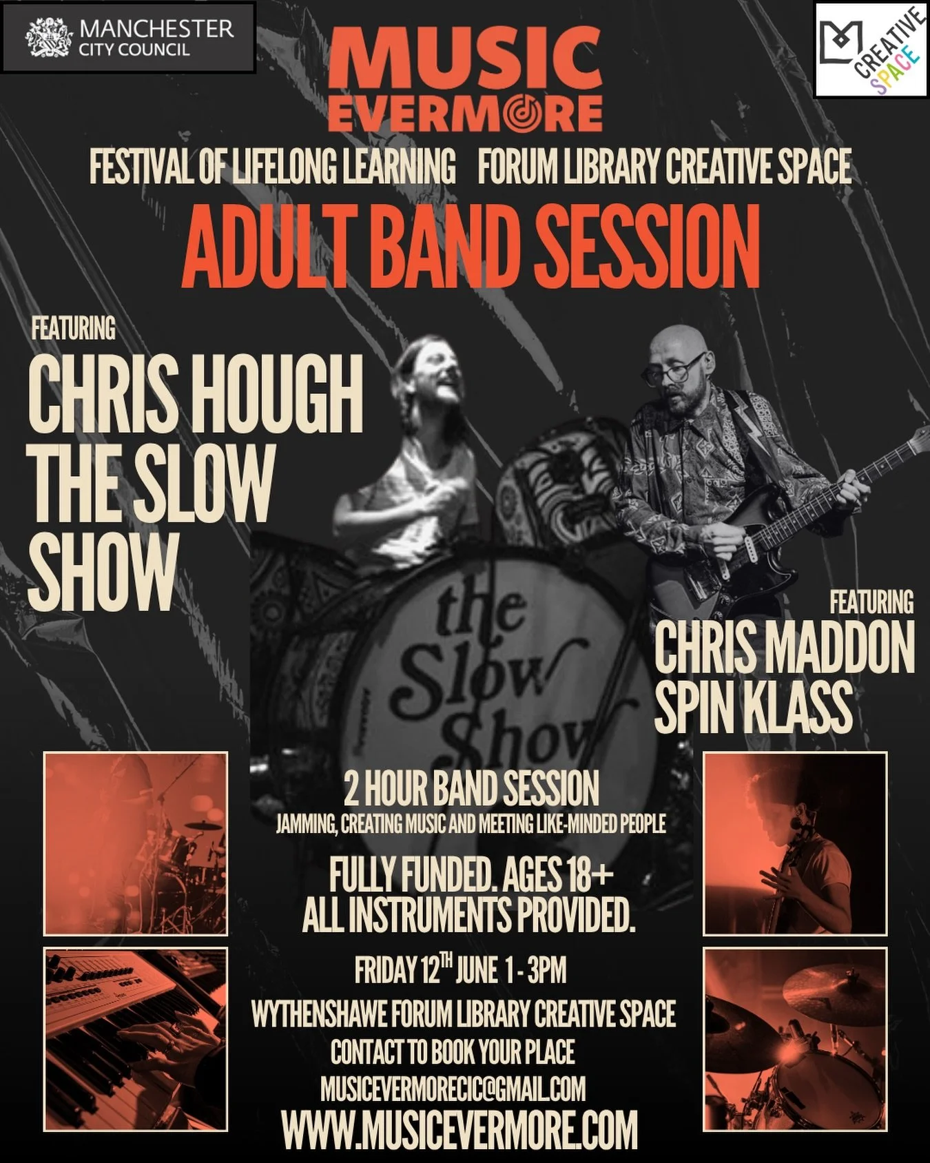 Music Evermore is proud to be part of this year&rsquo;s Festival of Lifelong Learning with a special Adult Band Session taking place on Friday 12th June 2026 from 1pm &ndash; 3pm at Wythenshawe Forum Library Creative Space. The fully funded two-hour 