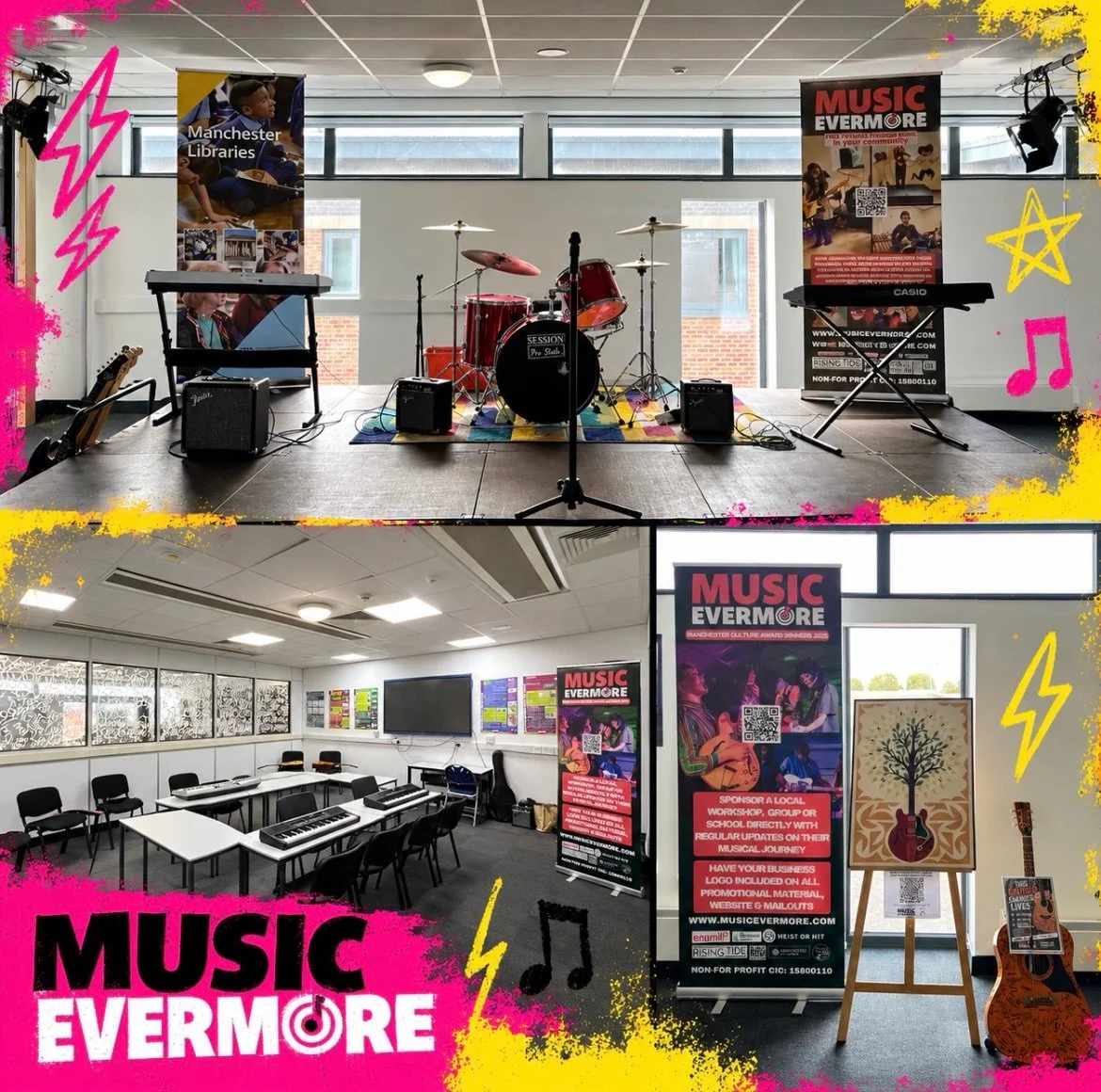 Sharing skills, connecting communities,
creating tiny revolutions
YOUR FREE, LOCAL FUN PALACE Powered by @manchestercitycouncil 

Calling all young musicians aged 8 to 16!

Join Music Evermore for an inspiring and interactive music-making experience 