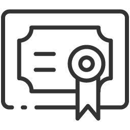 Outline of a certificate or award with a ribbon