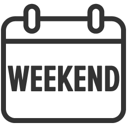 Calendar icon with the word 'WEEKEND' on it
