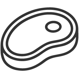 Line drawing of a piece of steak with a bone in the center