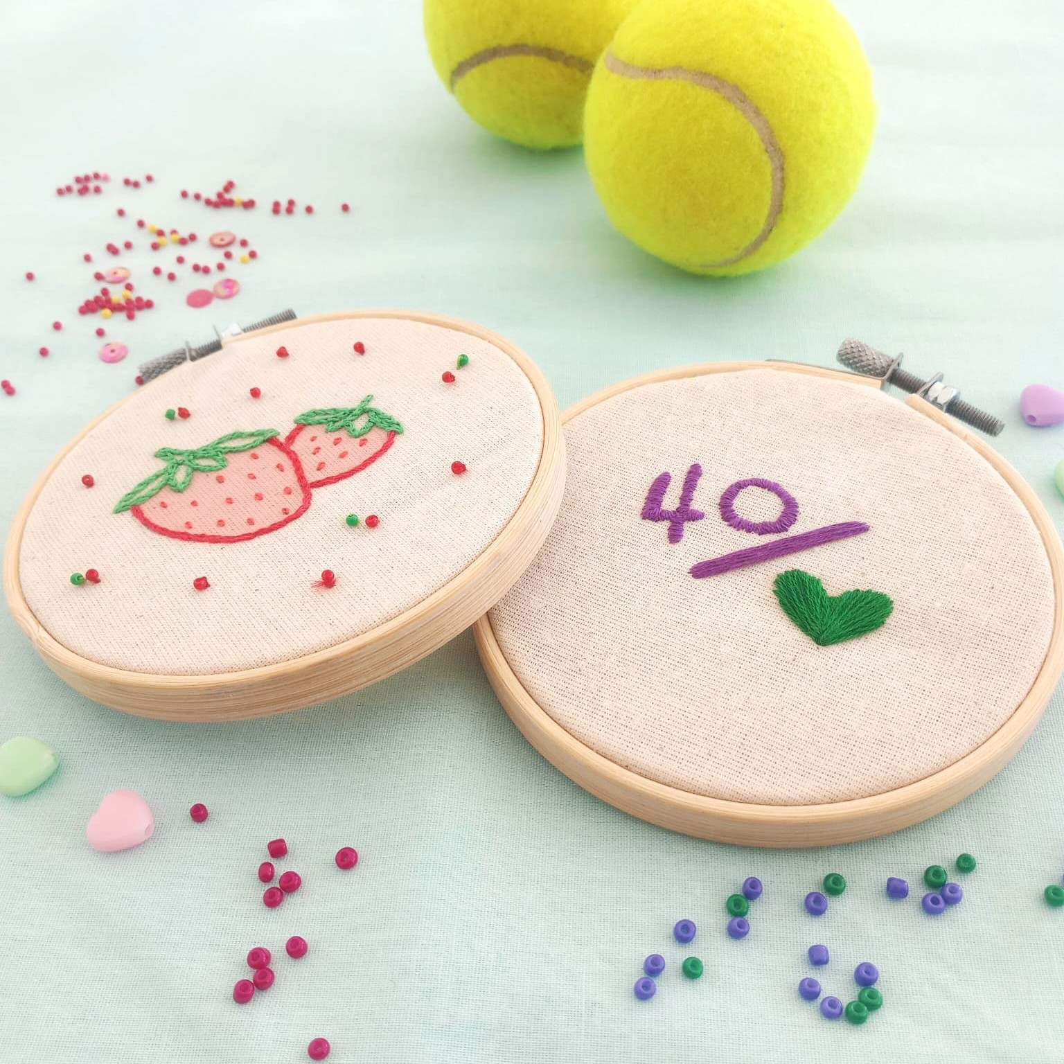 Wimbledon themed hand embroidery class