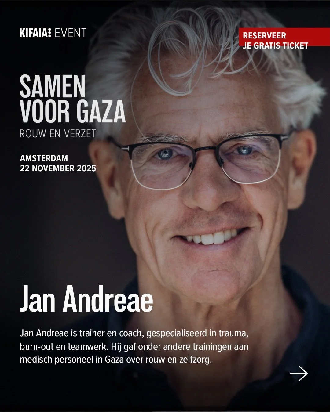 SAMEN VOOR GAZA &ndash; ROUW EN VERZET
De mensen op het podium staan klaar. Swipe de slides voor meer info en 👉🏼 haal je gratis kaartjes via de link in bio. 

We hopen jullie daar te zien!

Zaterdag 22 november
14:00&ndash;17:30 (zaal open vanaf 13