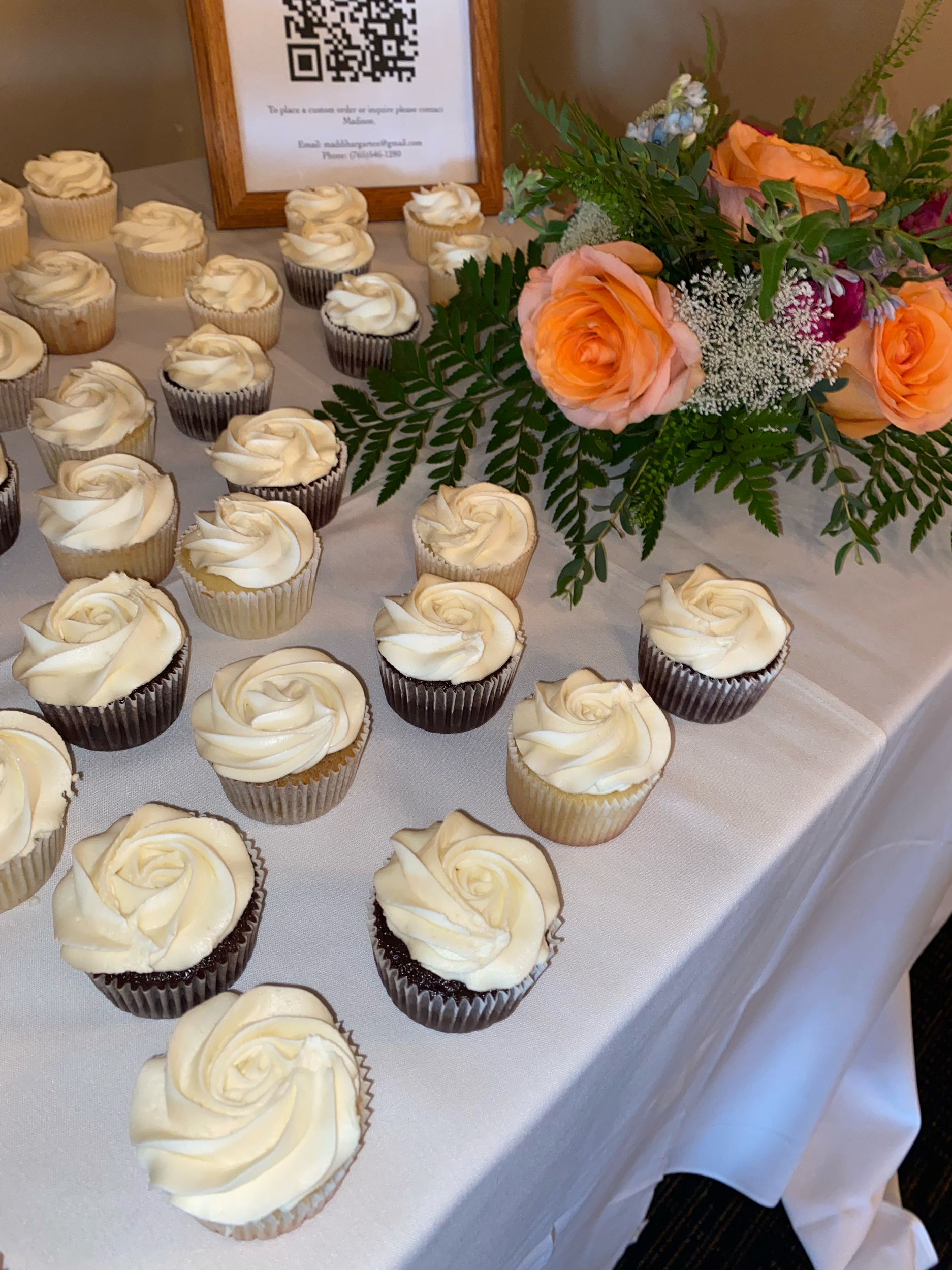 Assorted cupcakes for a wedding