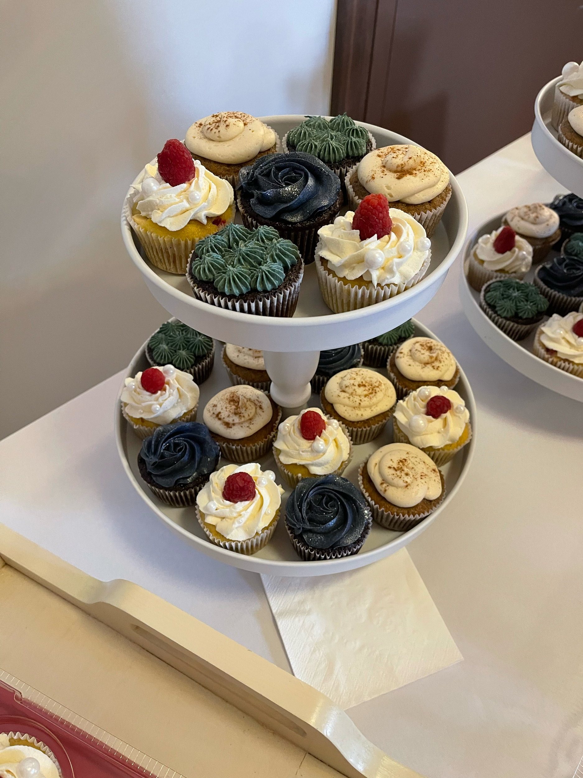 Assorted cupcakes for a wedding