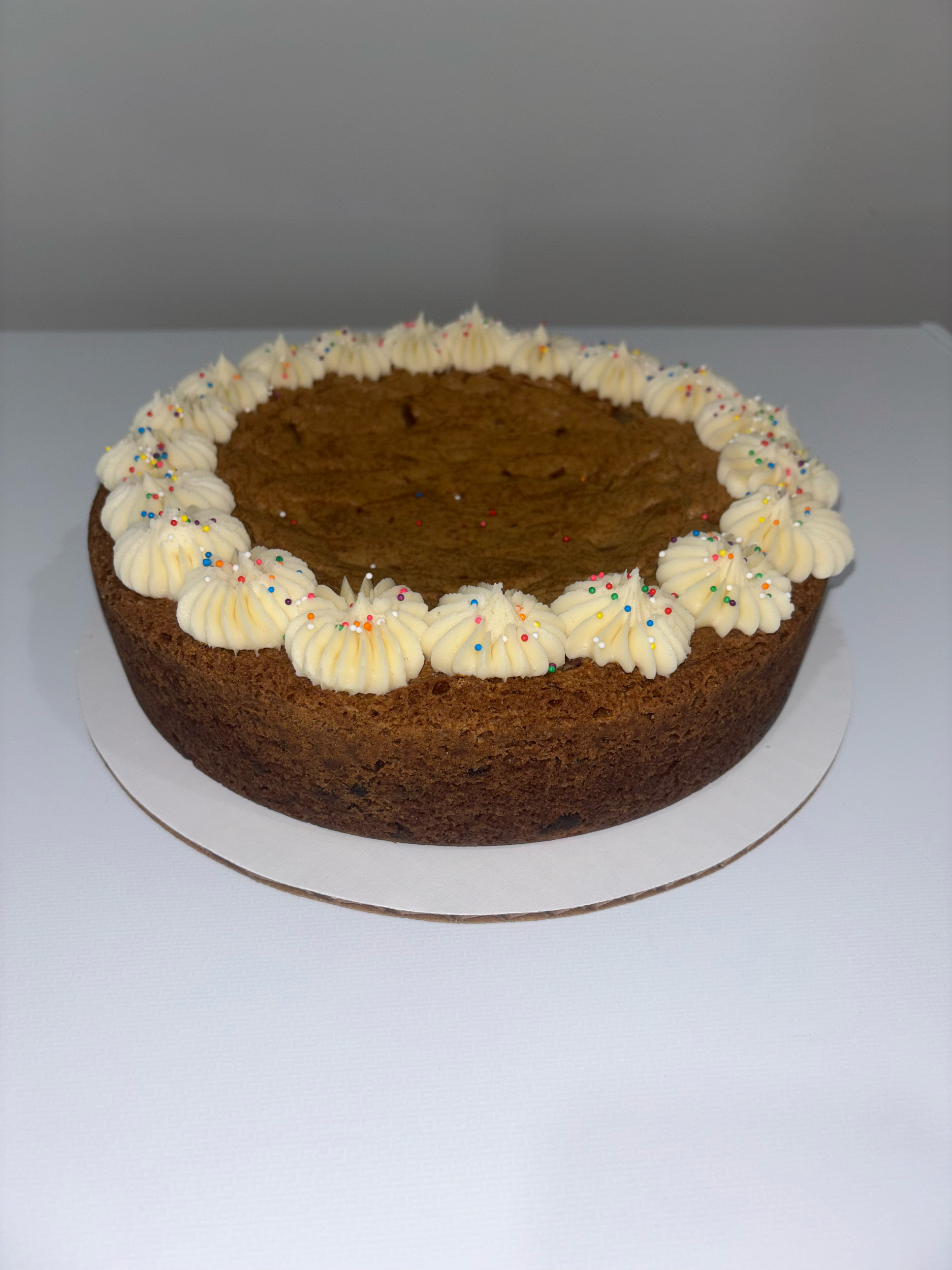Deep dish chocolate chip cookie cake