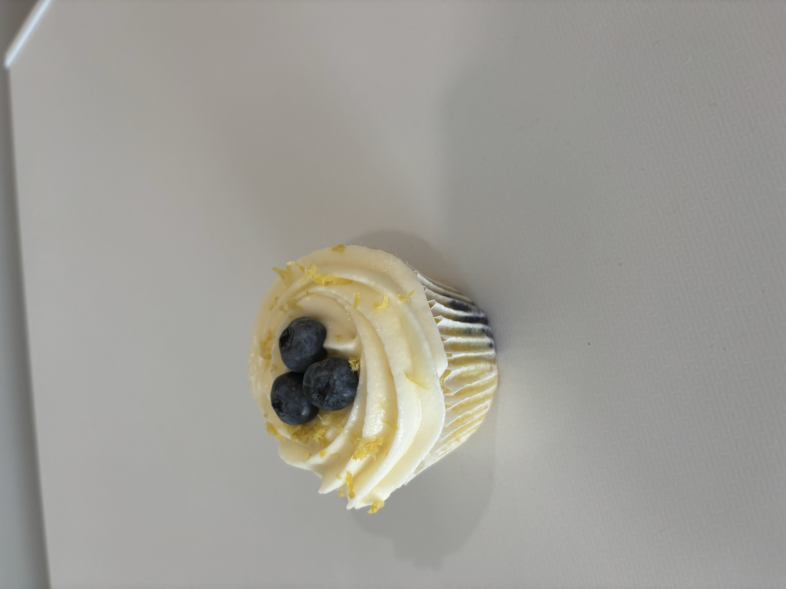 Lemon blueberry cupcake with a lemon cream cheese frosting