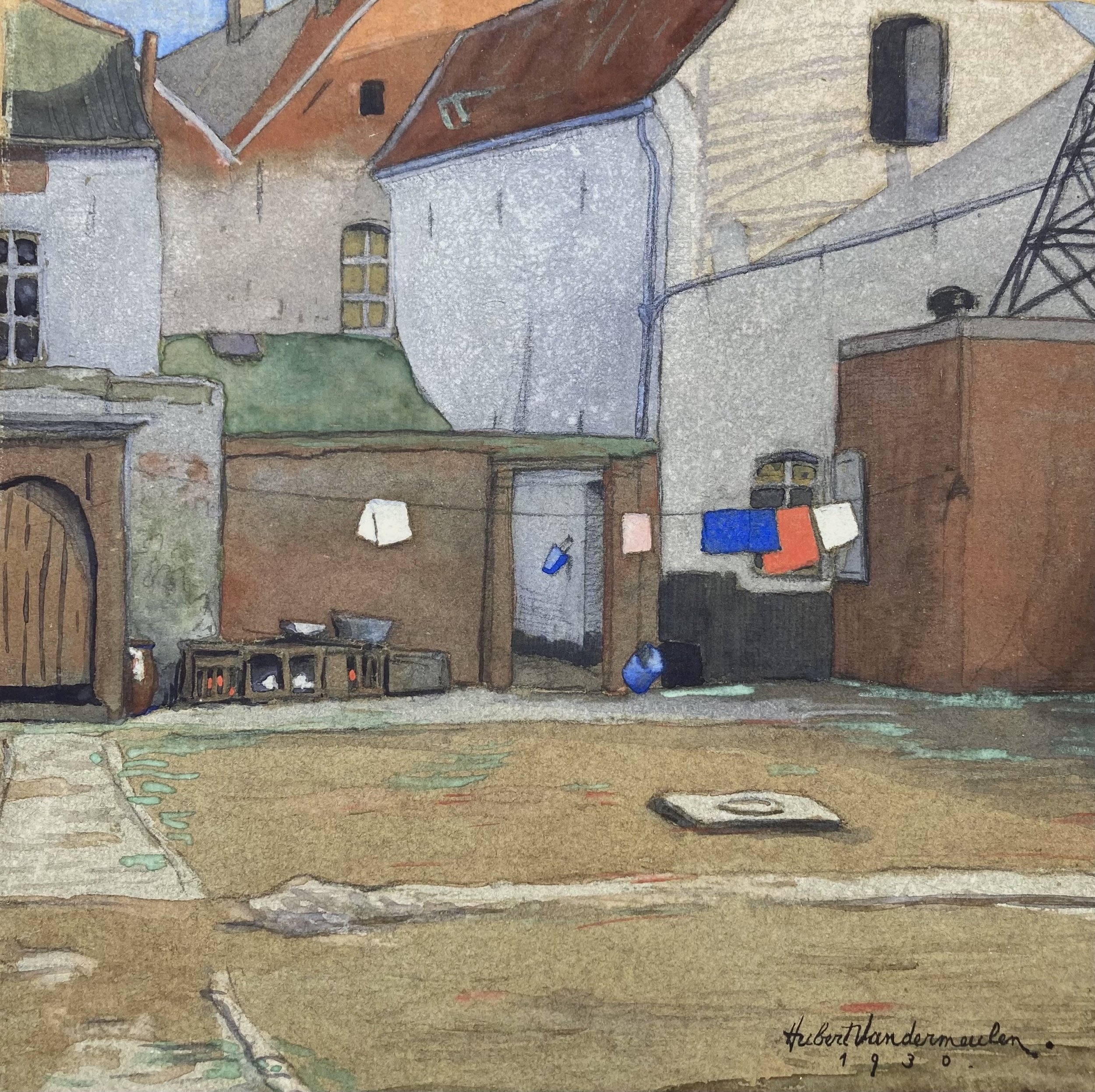 Hubert Vandermeulen (1899-1971). La cour, 1930.