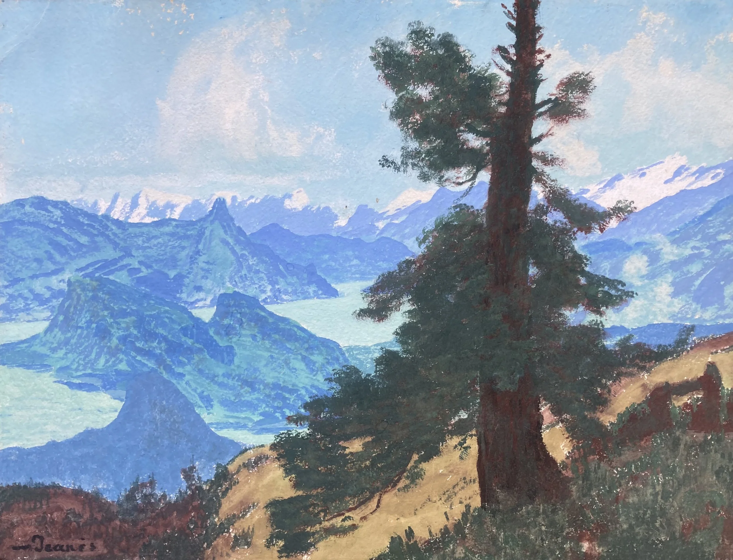 Sigismond Jeanès (1863-1939). Lac de Lucerne.