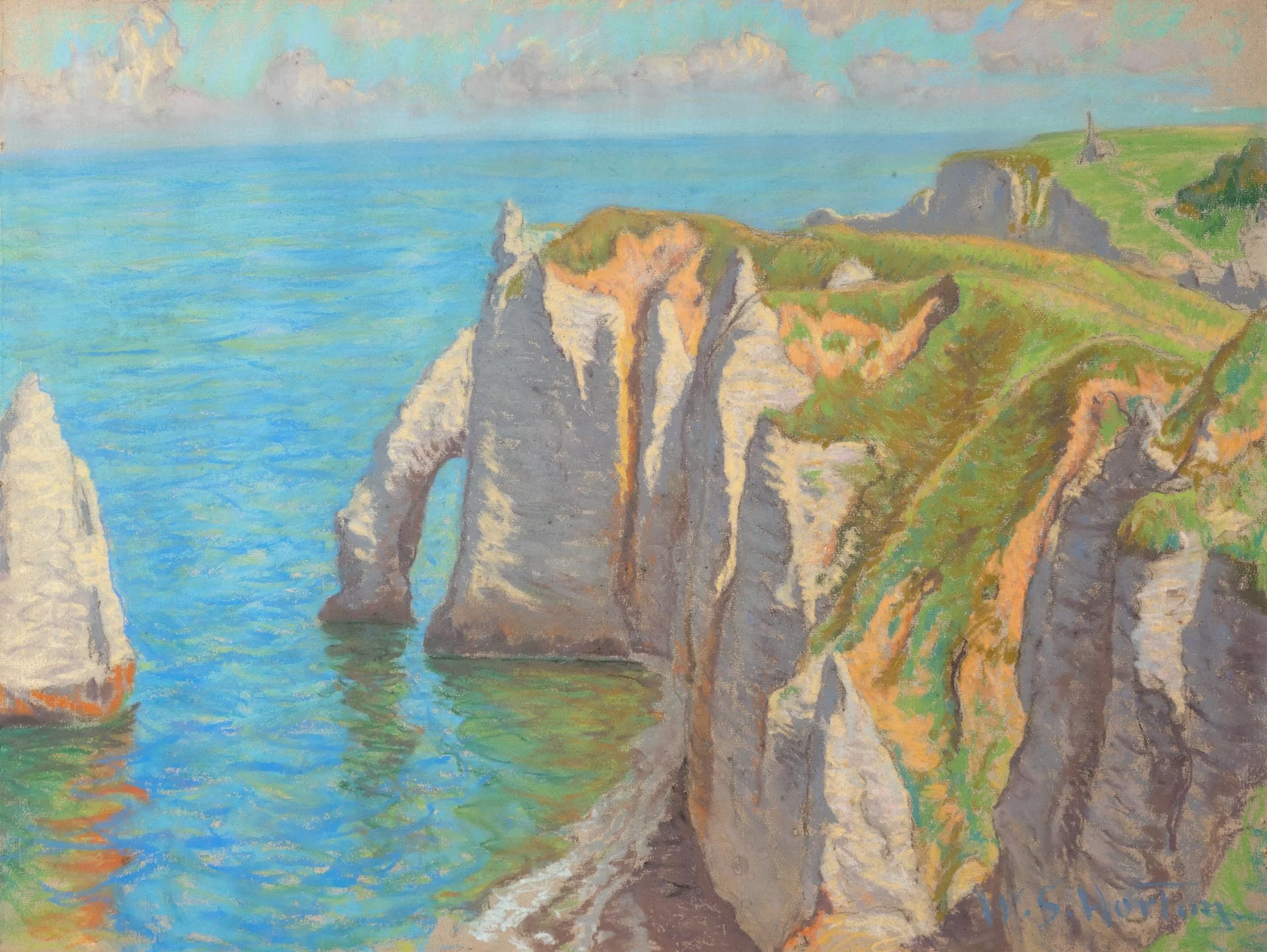 William Samuel Horton (1865-1936). Falaises d'Etretat.