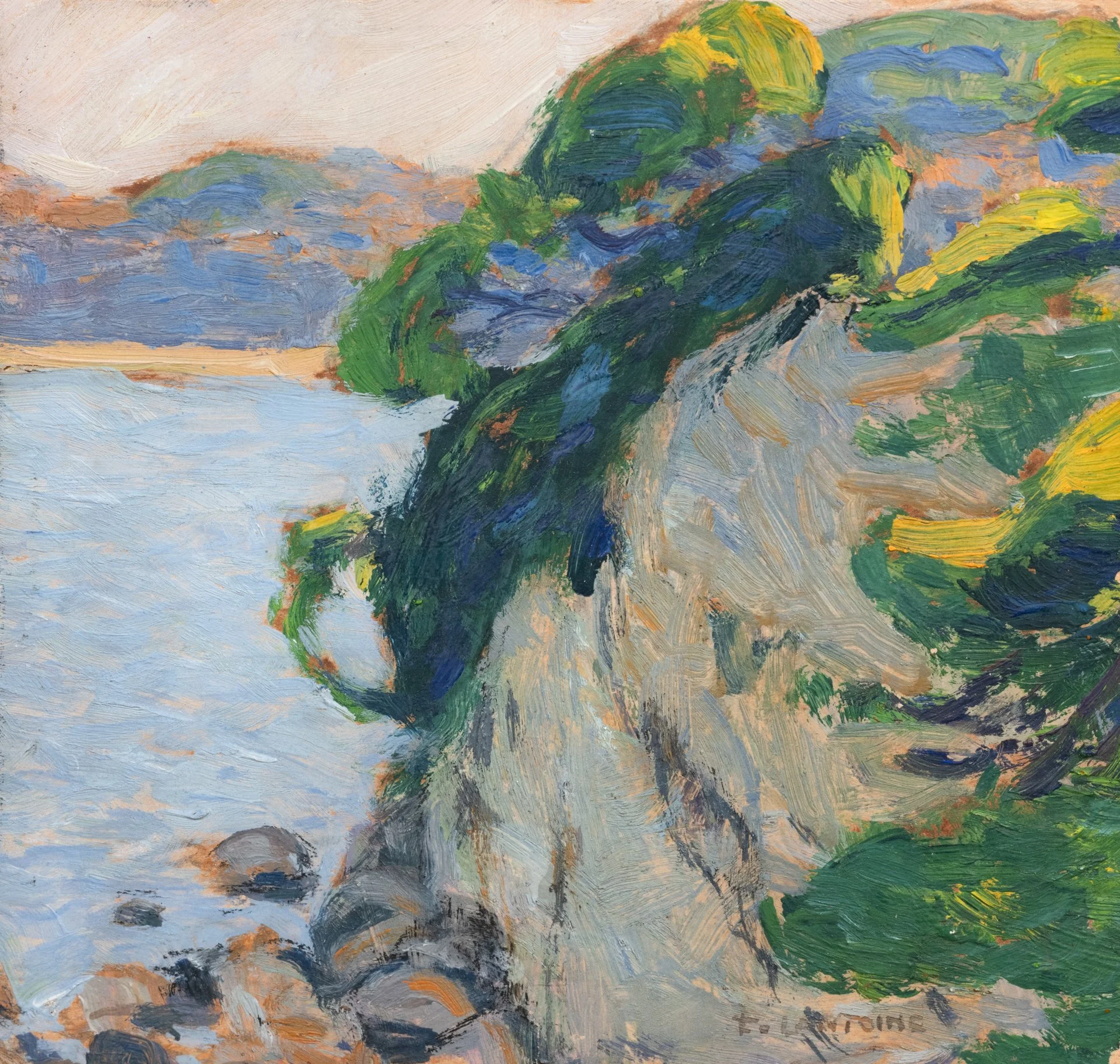 Fernand Lantoine (1876-1956). Paysage côtier.