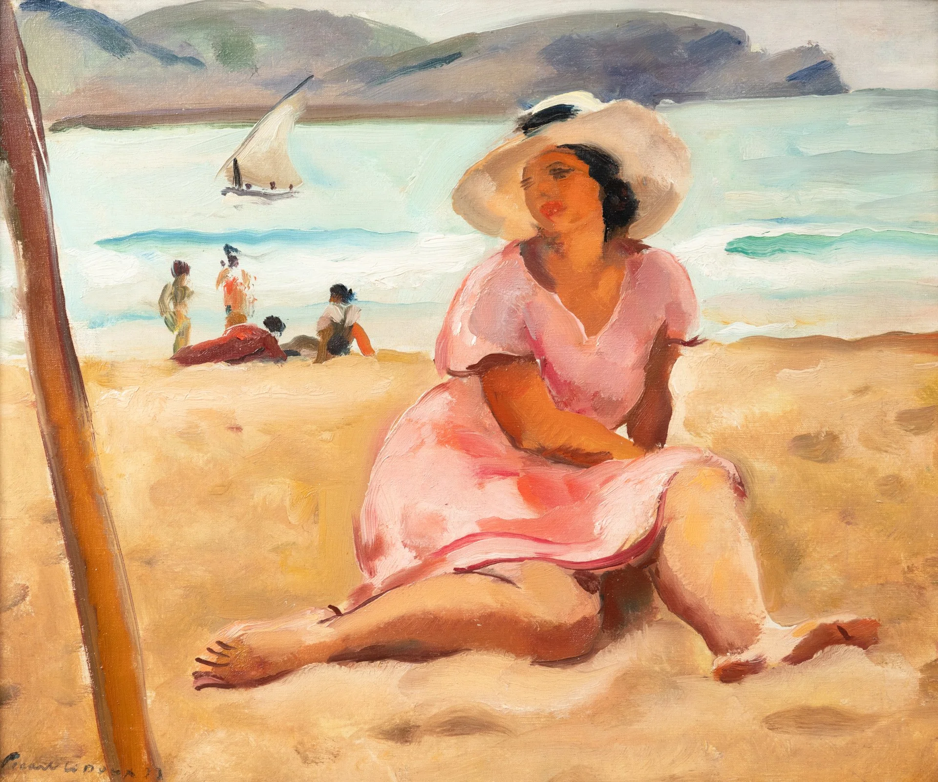 Charles Picart Le Doux (1881-1959). Sur la plage, 1933.