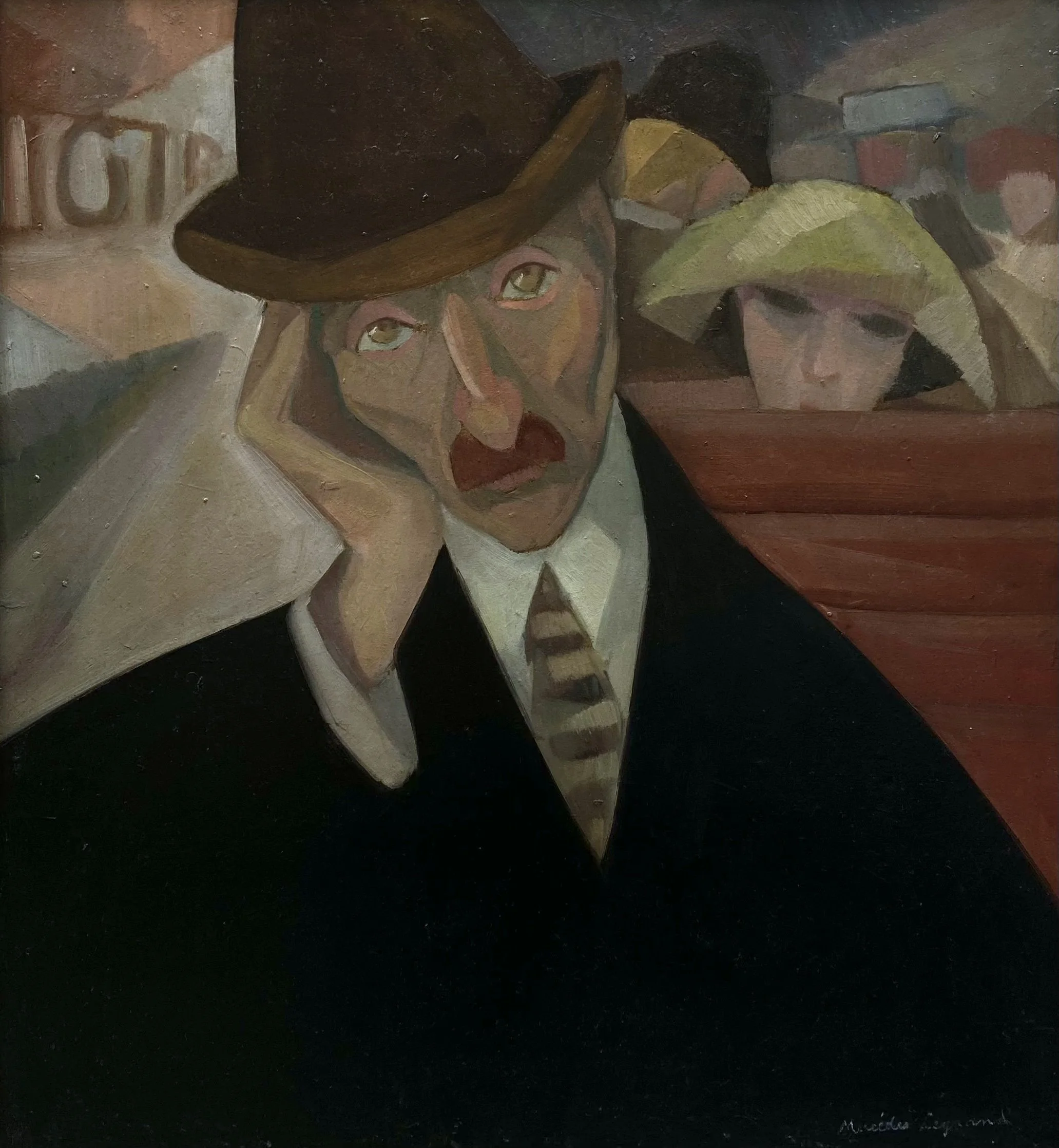 Mercedes Legrand (1893-1945). Dans le tramway.