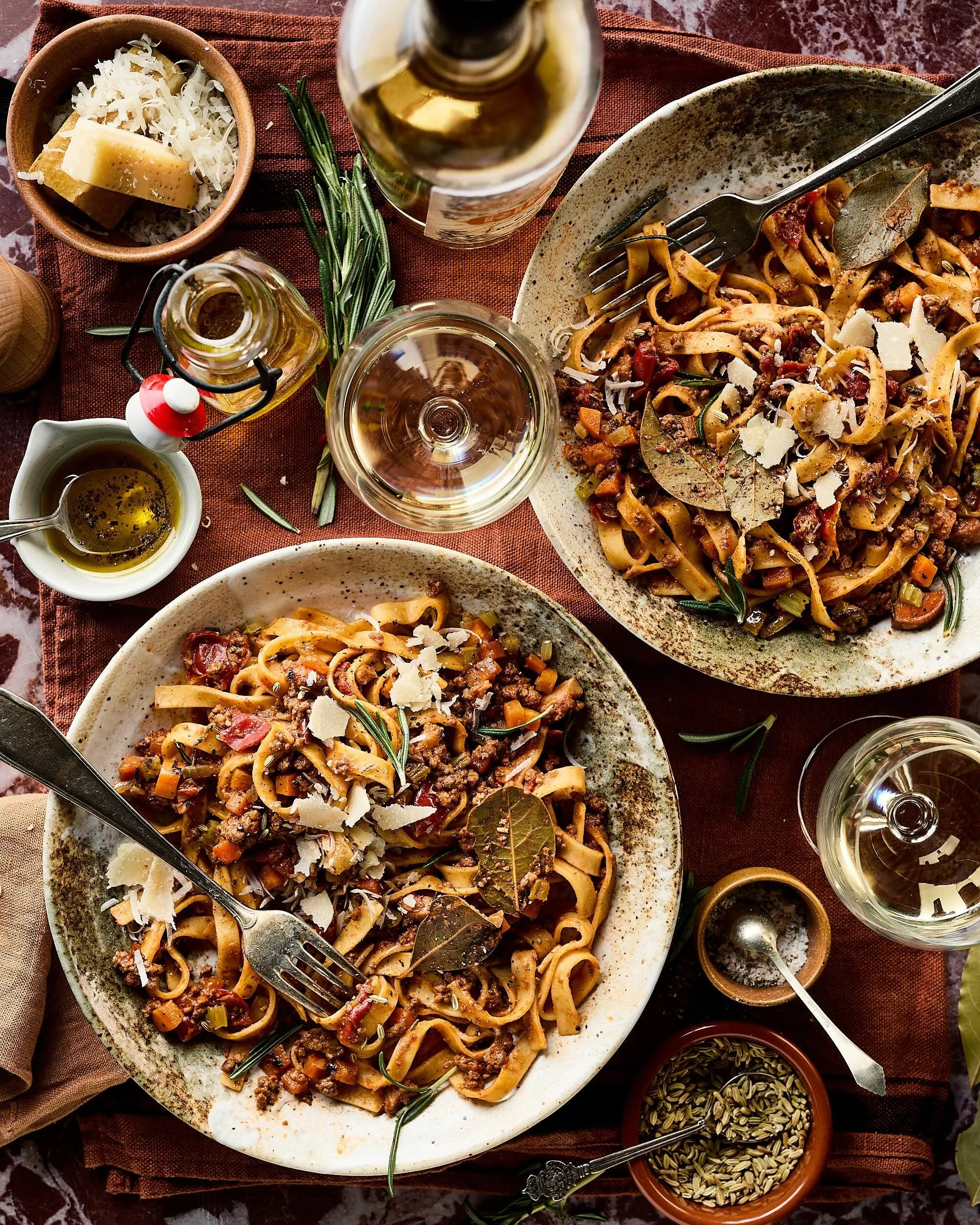 Ragu bolognese met tagliatelle - onderdeel van stoof recepten
