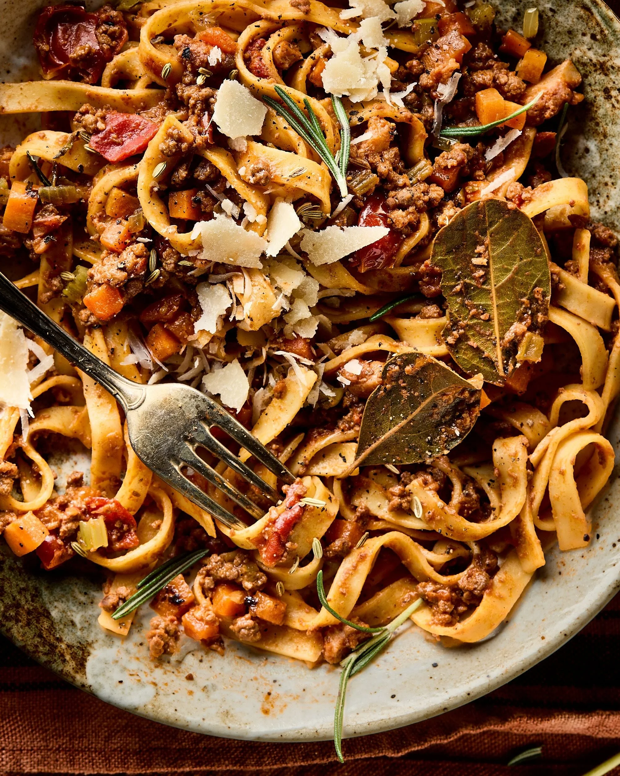 Close-up van bolognese ragu