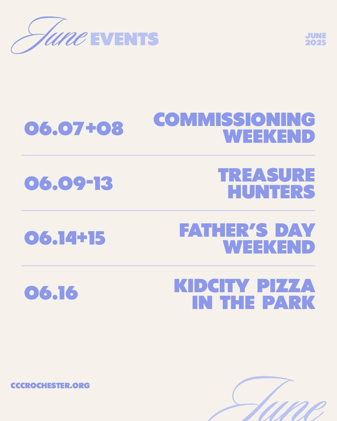 Summer is here! Check out what's happening this month at CCC☀️