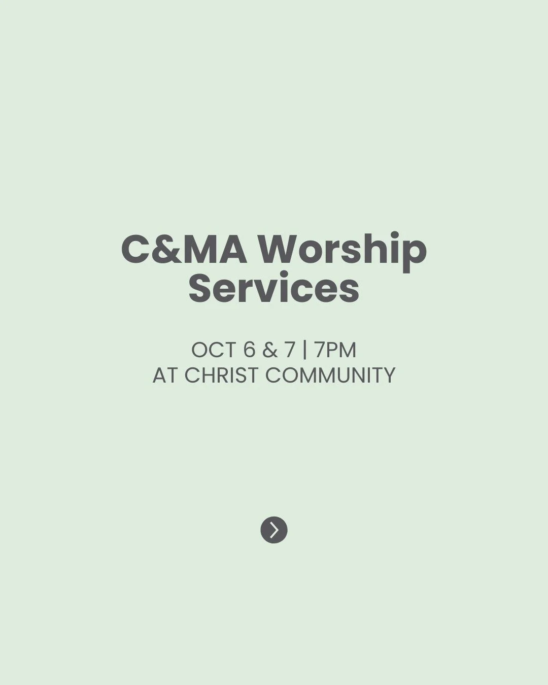 Monday &amp; Tuesday (Oct 6 &amp; 7), join us for a worship night at church! Swipe for more info.