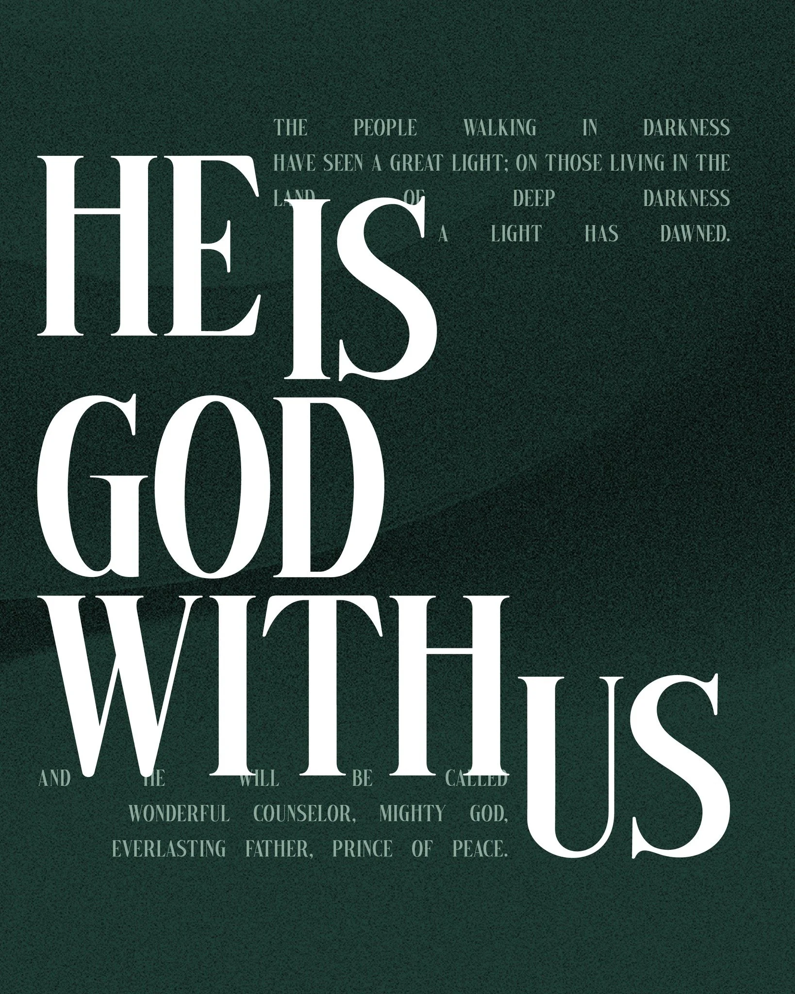 The people walking in darkness have seen a great light; on those living in the land of deep darkness, a light has dawned.

Here he is: Immanuel. God with us.

Merry Christmas, Christ Community.