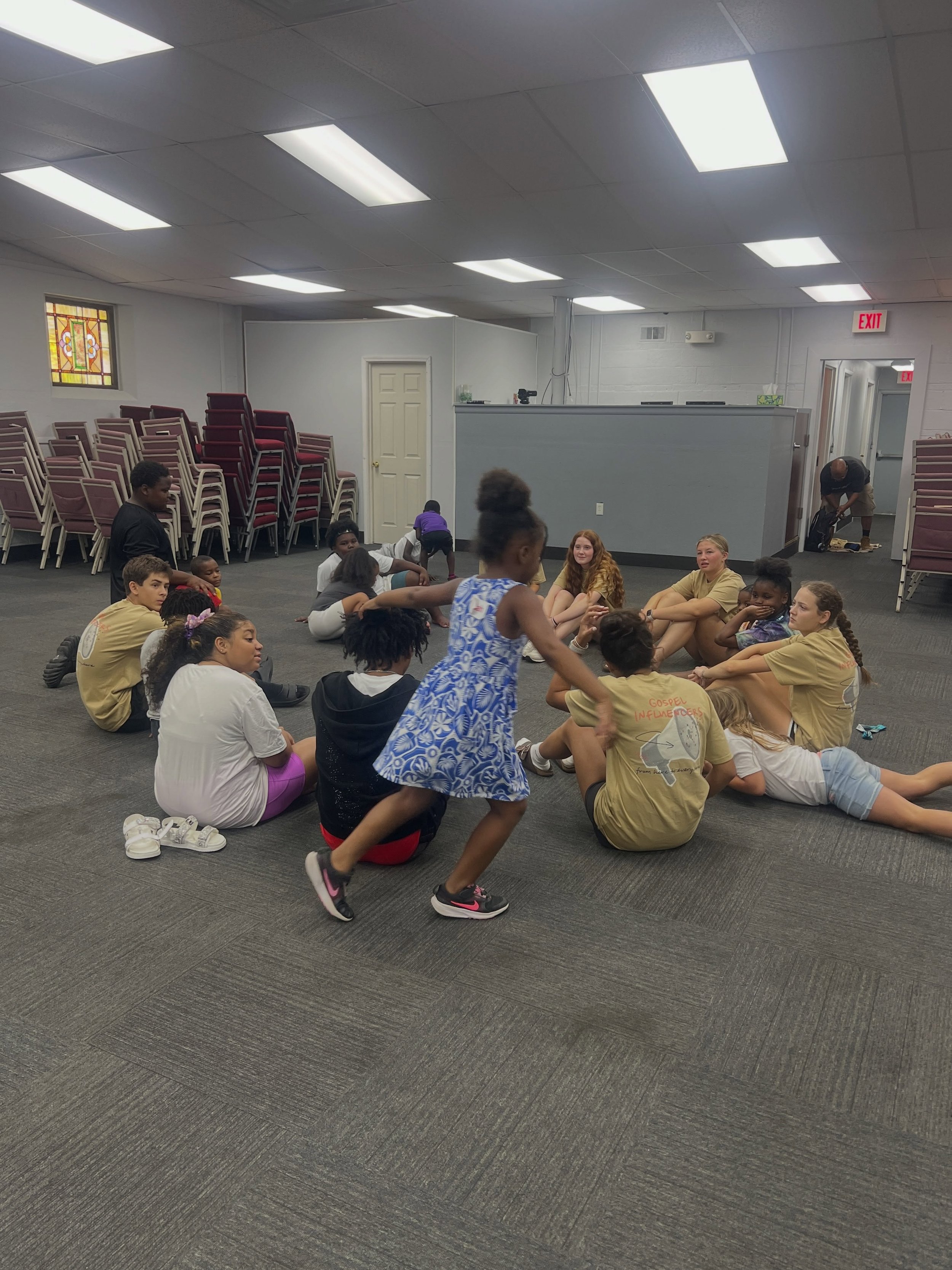 We had our first day of kids camp today! This morning we started our day in the Word, eating breakfast and hearing from Pastor Luther. Then we got ready for kids camp including picking some of the kids up so they were able to attend. We started thing