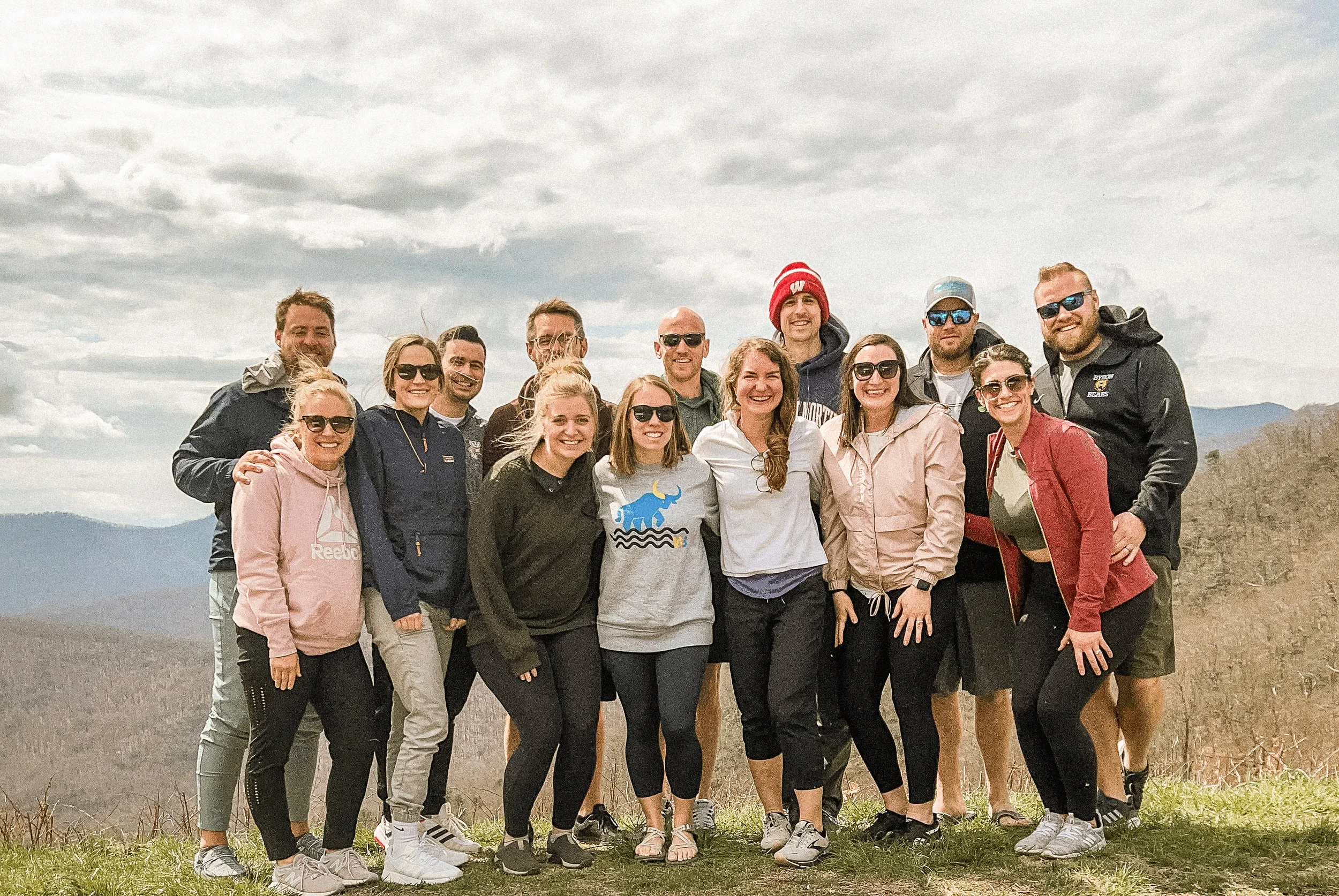 Small group smiles for a photo