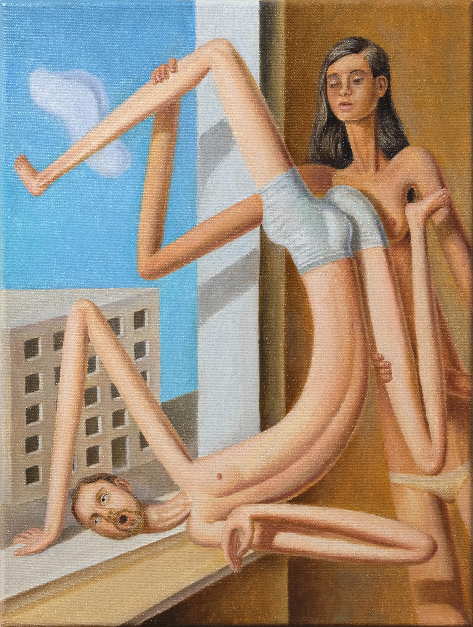 Timokleia at Noon Attempting an Appropriate Response to Her Partner’s Behaviour, 2026, Oil on canvas, 40x30cm
