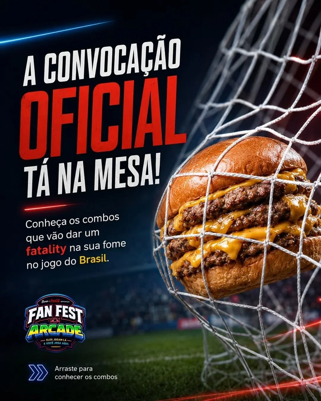 Fliperama, chopp trincando e tel&atilde;o pro jogo do Brasil no dia 13/06. Precisa de mais alguma coisa? 🇧🇷🍻

Preparamos combos especiais (e exclusivos pra essa data!) para ningu&eacute;m passar nervoso com fome durante a partida. Tem op&ccedil;&a