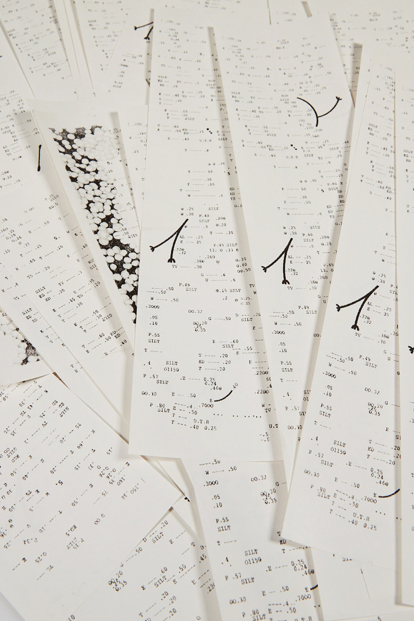 collage components. thermal receipt paper.